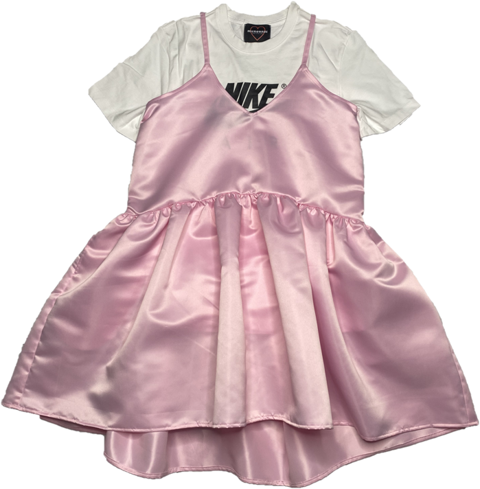 NIKE TEE WITH SATIN DRESS